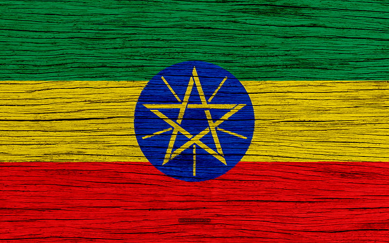 Flag of Ethiopia Africa, wooden texture, Ethiopian flag, national symbols, Ethiopia flag, art, Ethiopia, HD wallpaper