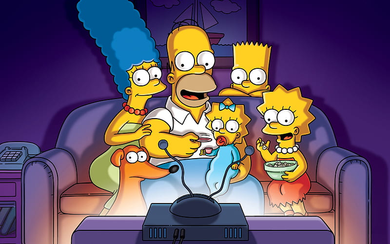 The Simpsons, all characters, Tv Series, Homer Simpson, Bart Simpson, Lisa Simpson, Marge Simpson, HD wallpaper