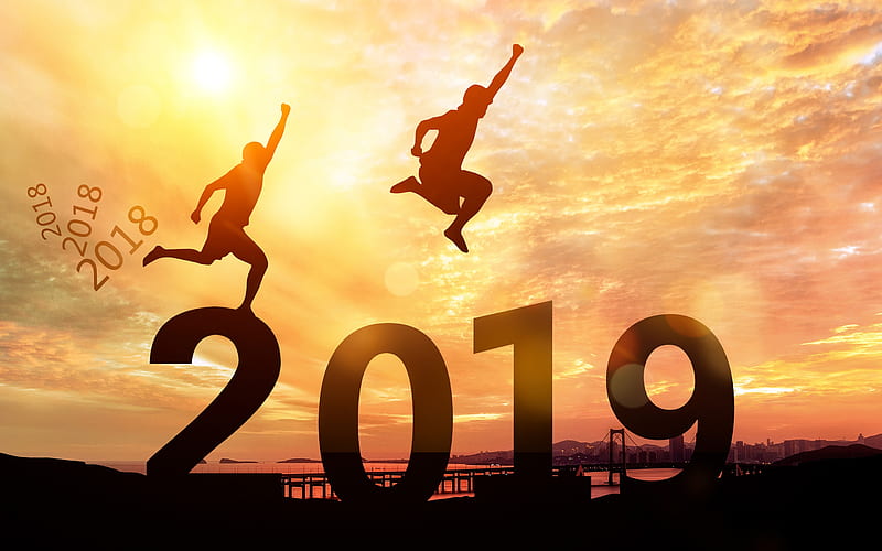 Happy New Year 2019 Creative Art Design, HD wallpaper