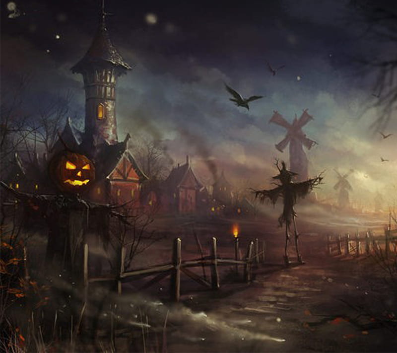 Halloween, brujas, happy, nigth, night, terror, HD wallpaper