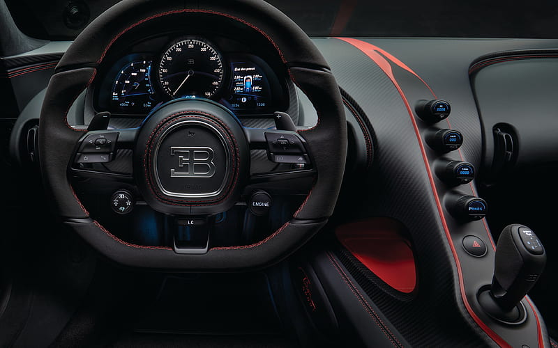 Bugatti Chiron dashboard, speedometer, 2018 cars, hypercars, Bugatti, HD wallpaper
