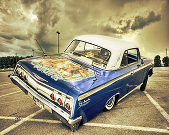 blue lowrider cars wallpaper