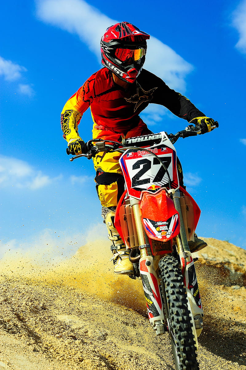 Of Person Riding Motocross Dirt Bike