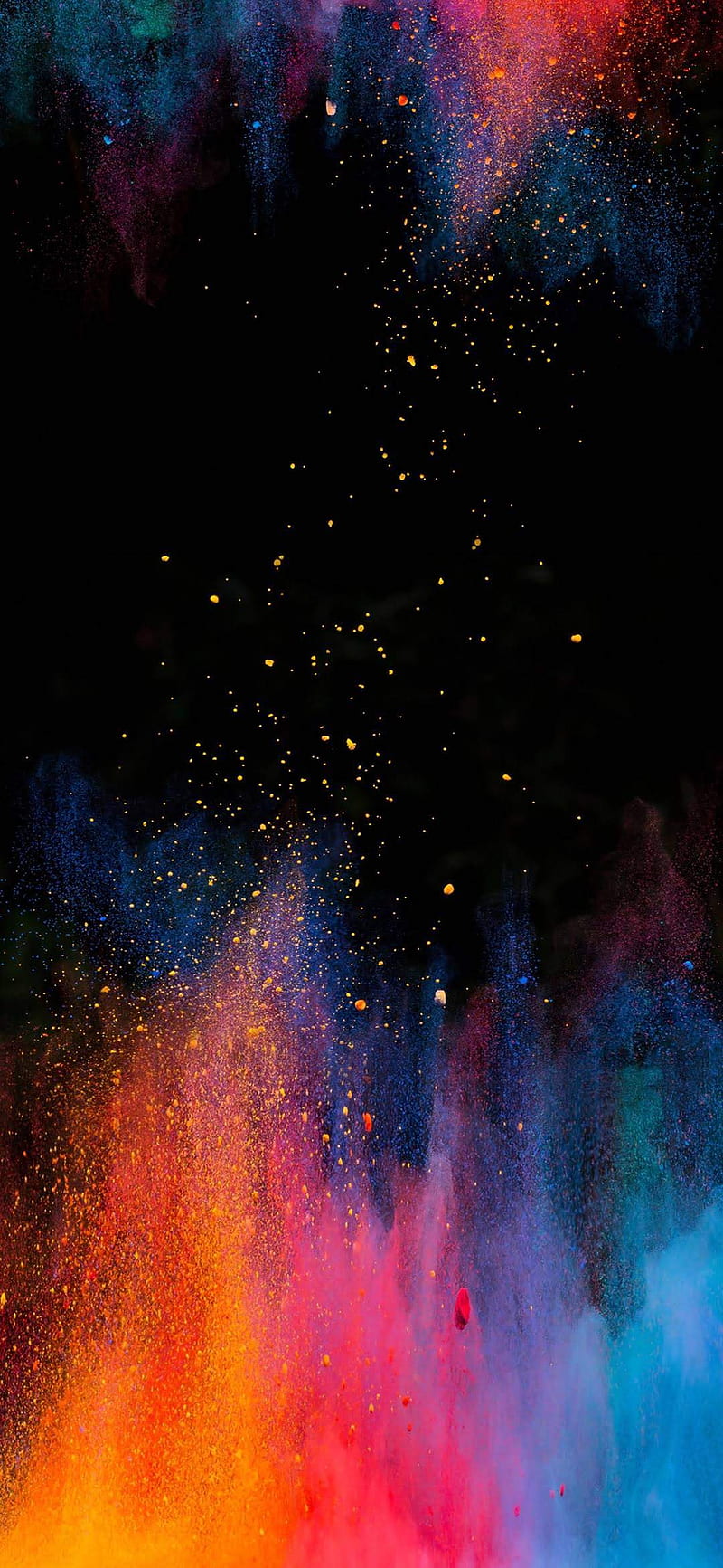 colourful, amoled, color, explosion, galaxy, mix, paint, space, splash, star, HD phone wallpaper
