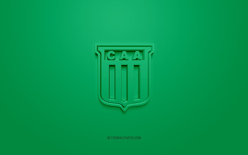 Club Agropecuario Argentino, creative 3D logo, green background, Argentine football team, Primera B Nacional, Buenos Aires, Argentina, 3d art, football, Club Agropecuario Argentino 3d logo, HD wallpaper