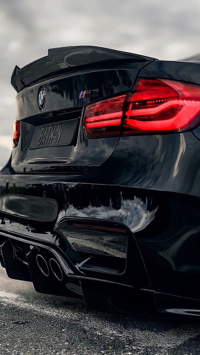 BMW M3 F80 matte black car rear view night city 640x1136 iPhone  55S5CSE wallpaper background picture image