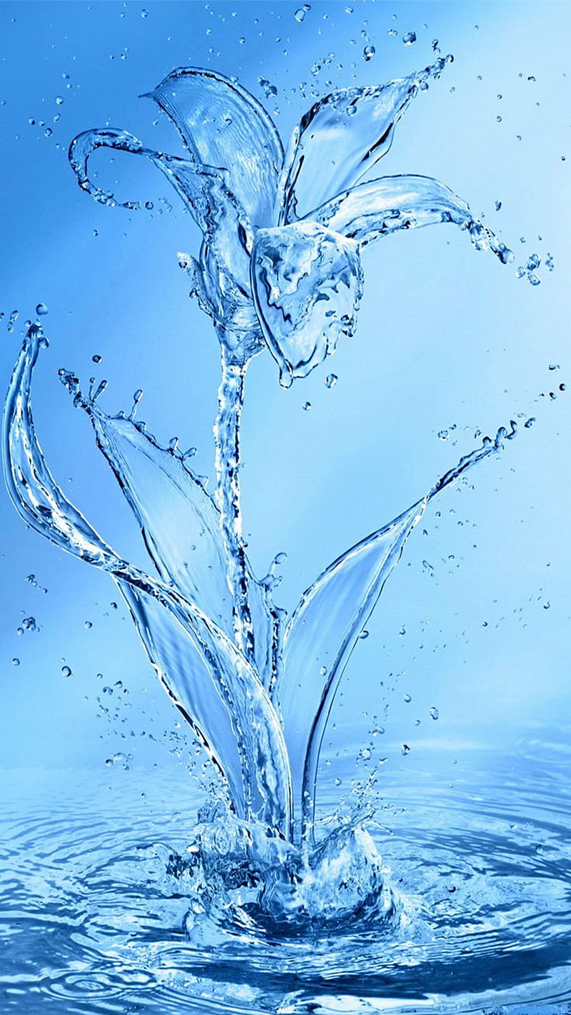 Water flower, blue, desenho, drop, flower, leaf, nature, water, wave, HD  phone wallpaper | Peakpx