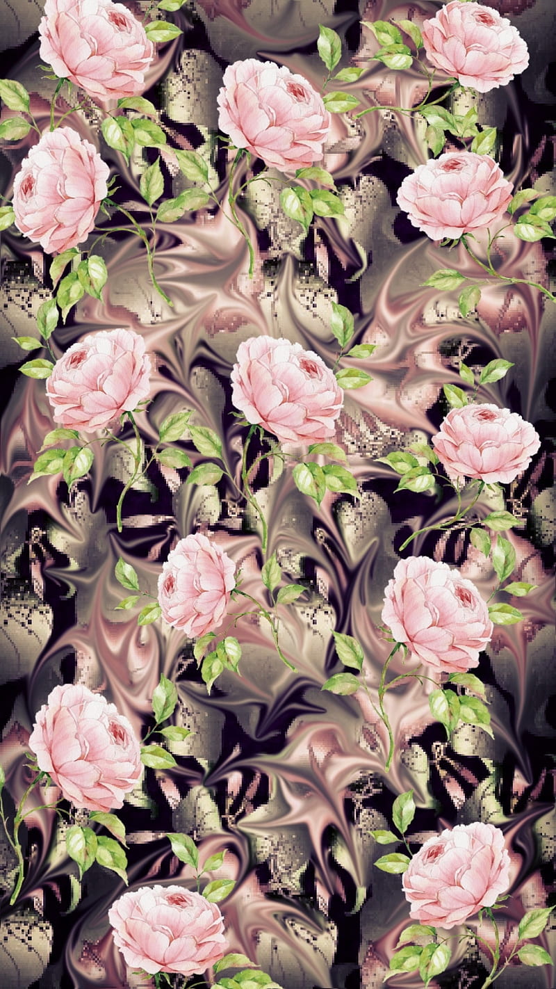 Fantasy Flower, dying, pink, roses, shabby chic, vintage, HD phone wallpaper
