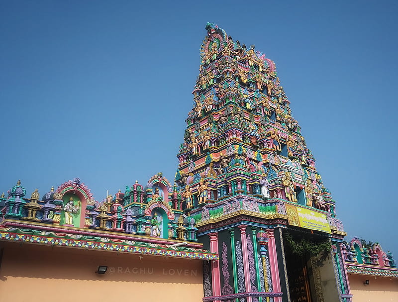 Temple, architecture, cheeryal, entrance, god, gopuram, , lakshmi narasimha, nature lover, sky, swamy, HD wallpaper