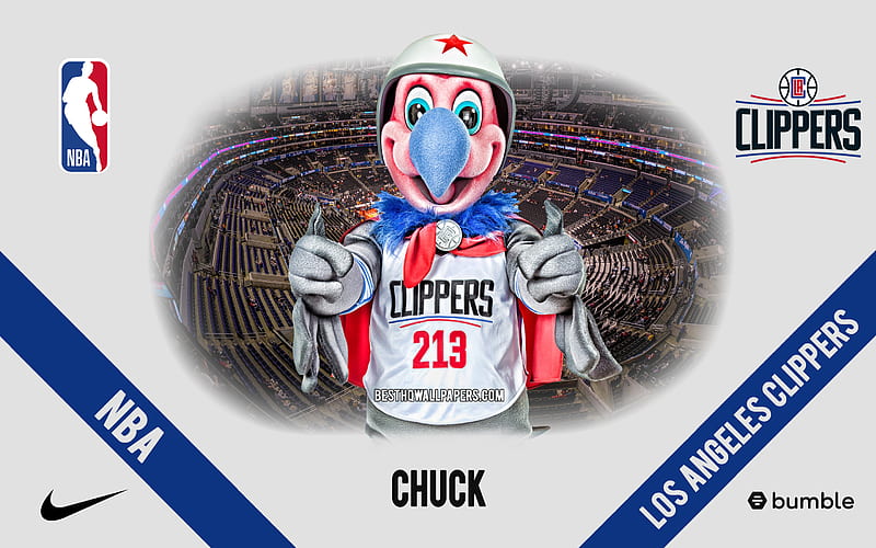 Chuck, Los Angeles Clippers, mascot, NBA, portrait, USA, basketball, Staples Center, Los Angeles Clippers logo, HD wallpaper