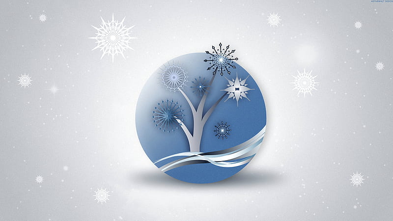 CHRISTMAS, lovely, circle, desenho, bonito, brush, noel, winter, tree, holy, snow, peaceful, season, white, HD wallpaper