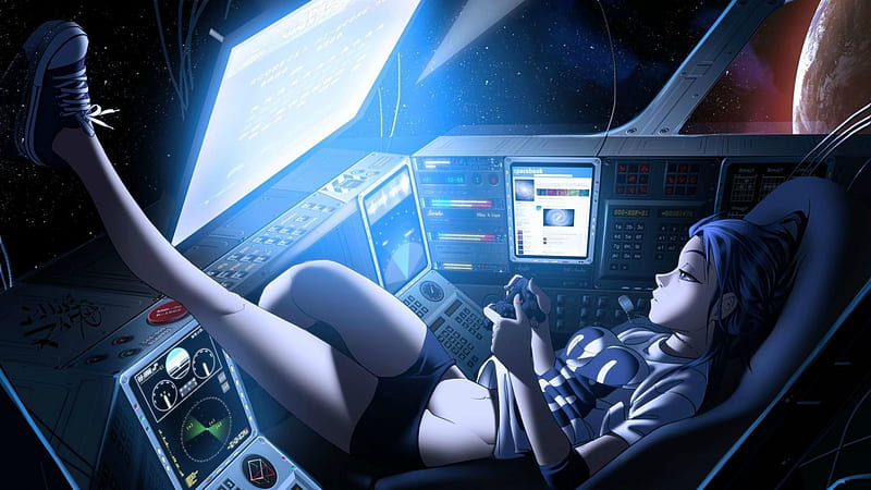 Space, Gamer, girl, anime, HD wallpaper | Peakpx