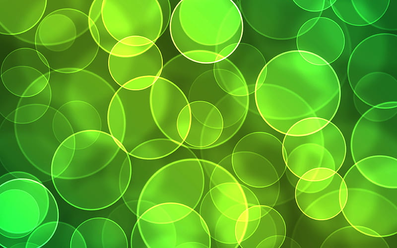 green glare creative, green abstract background, abstract art, background with glare, green circles, HD wallpaper