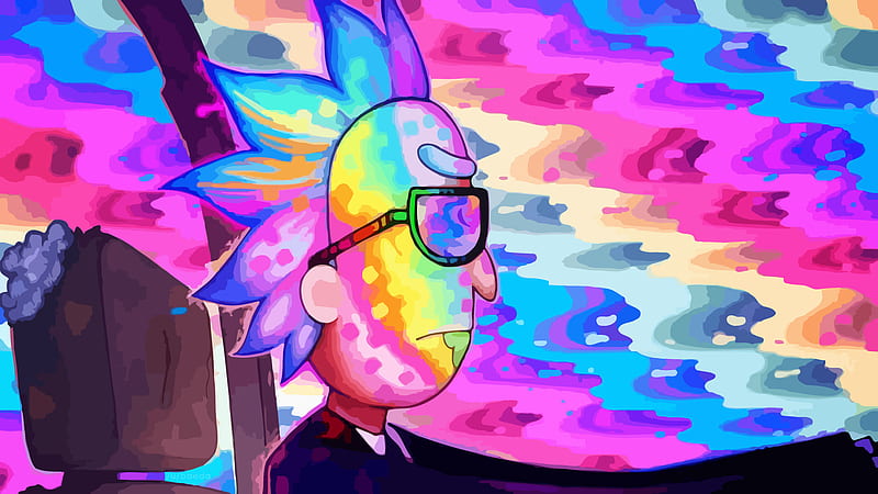 Download Rick And Morty Trippy Snakes Wallpaper