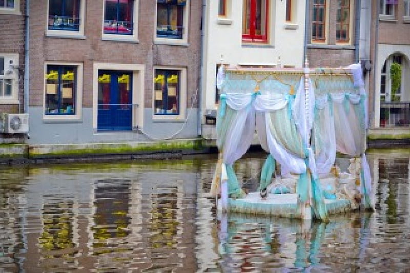 Amsterdam Holland, river, bed, HD wallpaper