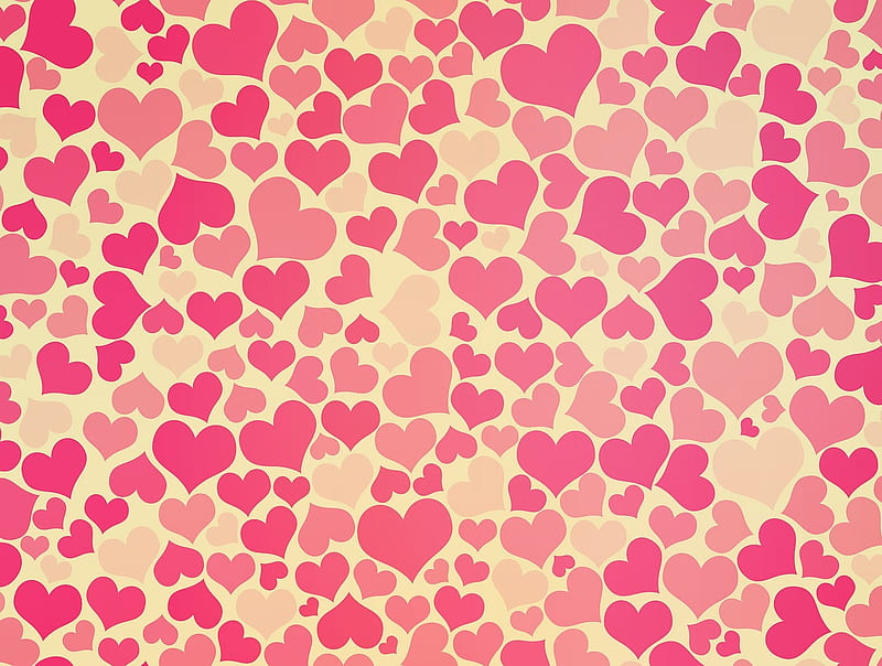 corazones, heart, love, pink, red, valentine, HD wallpaper