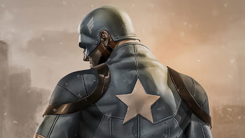 Captain On The Battlefield, captain-america, superheroes, artwork, artist, artstation, HD wallpaper