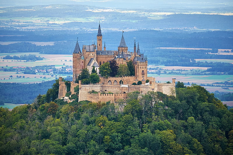 Hohenzollern Castle, Germany, medieval, germany, forest, castle, HD wallpaper