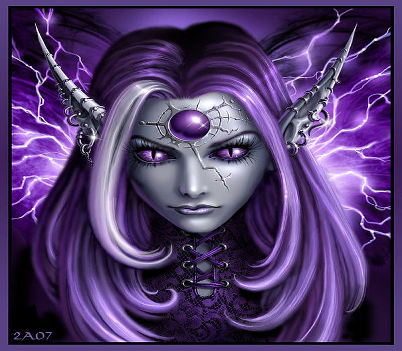 Face of Fairy Purple Goddess, fantasy, goddess, abstract, woman, other ...