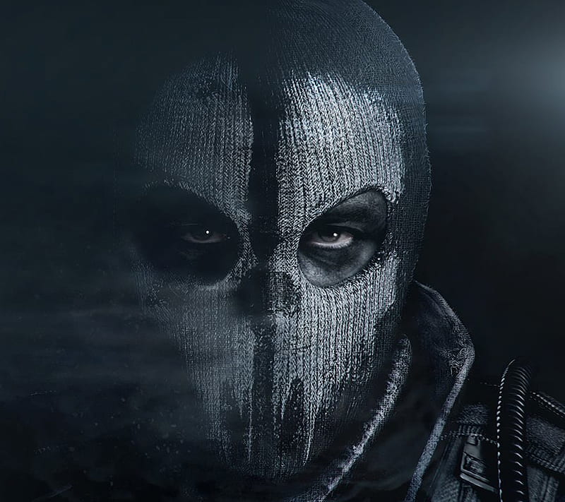 Call Of Duty Ghosts, black oops, cod, enemy, eye, fight, game, mask, shadow, super hero, HD wallpaper