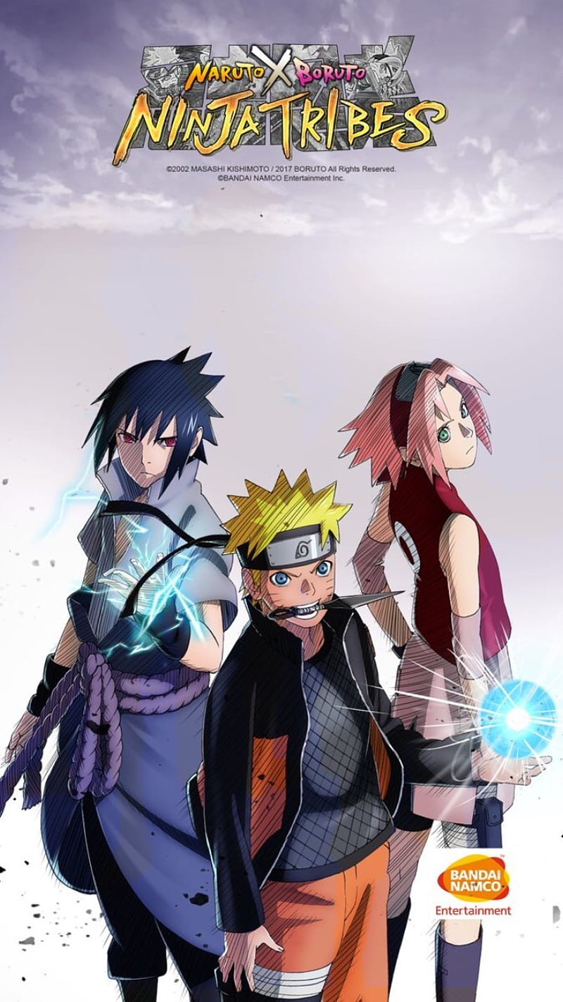 Team 7 Nar, SaS and Sak., naruto, team7, aweosme, happy, cute, city, cool,  sakura flowers, HD wallpaper