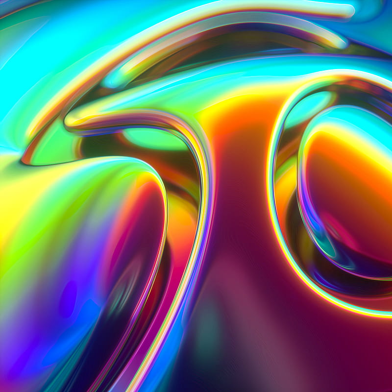 neon liquid, colorful, swirls, Abstract, HD phone wallpaper