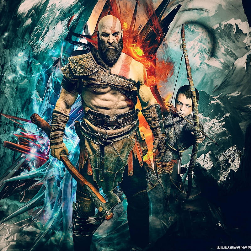 Kratos 2021 God Of War Art iPad Pro Retina Display , Games , , and Background, HD phone wallpaper