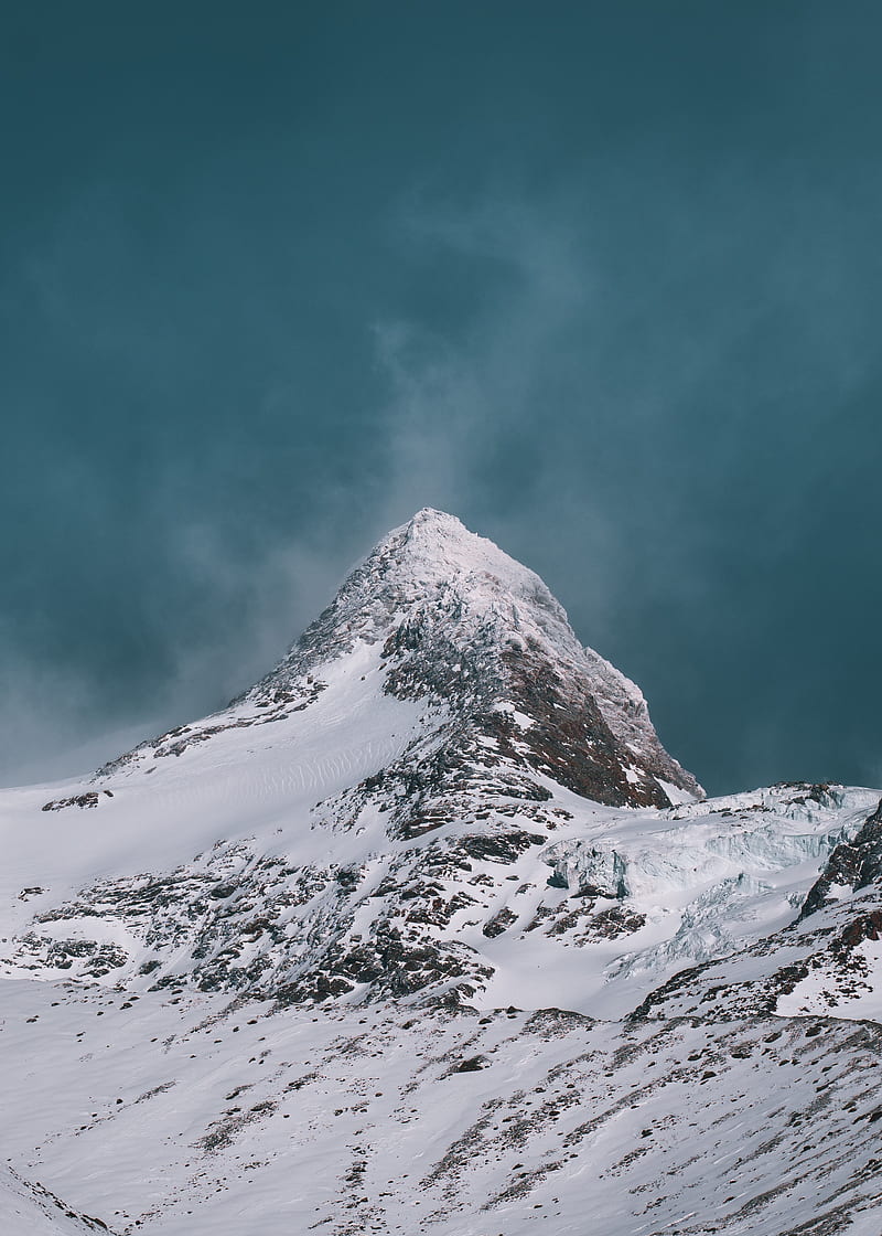 Mountains Peak Snow Snowy Slope Sky Hd Phone Wallpaper Peakpx