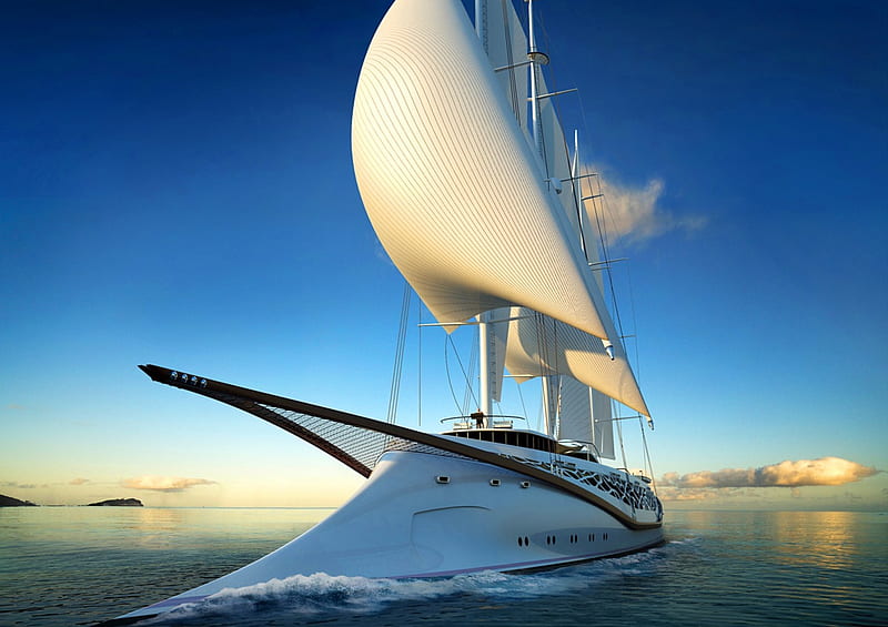 Sailing Yacht, pretty, wonderful, stunning, marvellous, journey, travel, sailing, bonito, adorable, clouds, sea, sail nice, boat, outstanding, travelling super, amazing, vacation, yacht, fantastic, ocean, sky, water, ship, skyphoenixx1, awesome, great, sailboat, HD wallpaper