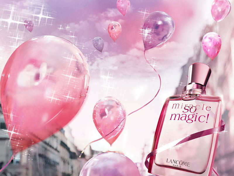 Tan mágico, perfume, comercial, ballon, rosa, Fondo de pantalla HD | Peakpx