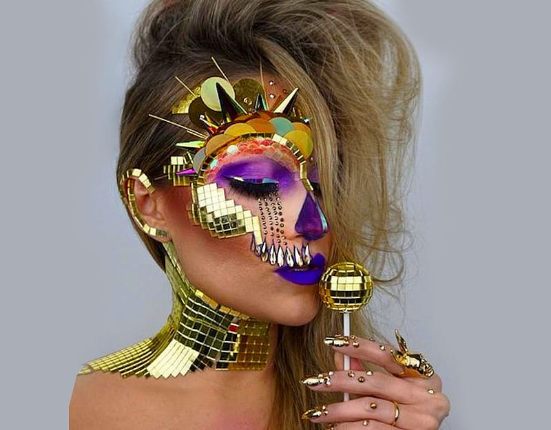 Royal Mask, lovely halloween gals, women are special, masking you to join, facing beauty, funky hair face art, female trendsetters, bootiful paint masks, album, Vanessa Davis, HD wallpaper