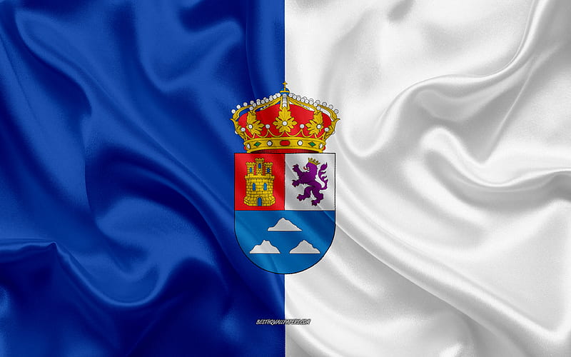 Las Palmas Flag silk texture, silk flag, Spanish province, Las Palmas, Spain, Europe, Flag of Las Palmas, flags of Spanish provinces, HD wallpaper