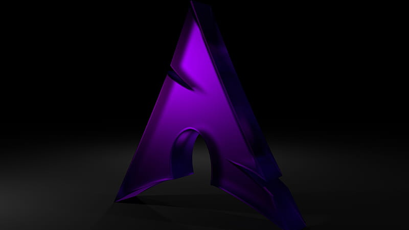 Arch Linux Logo (violet version), linux, logo, arch, dark, violet, light, HD wallpaper