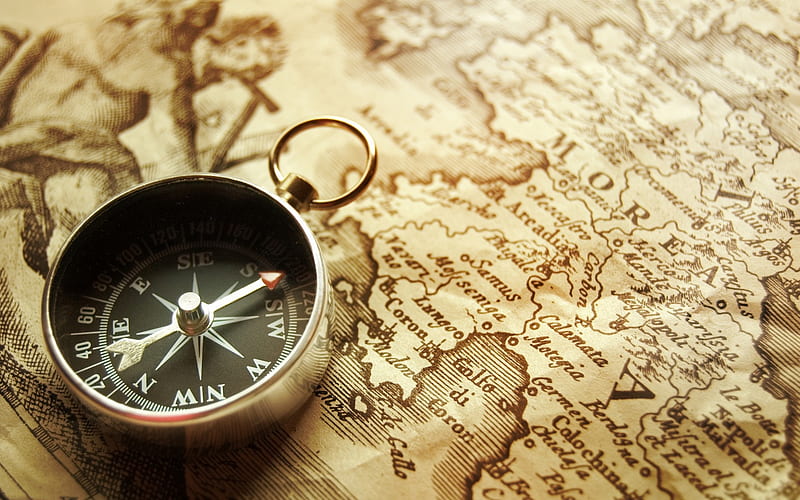 Old Maps, scrolls, paper, compass, writing, old, map, vintage, HD wallpaper
