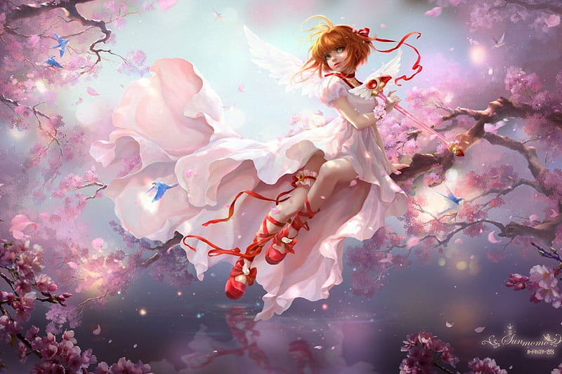 Kinomoto Sakura, cardcaptor sakura, luminos, manga, spring, branch,  fantasy, HD wallpaper | Peakpx