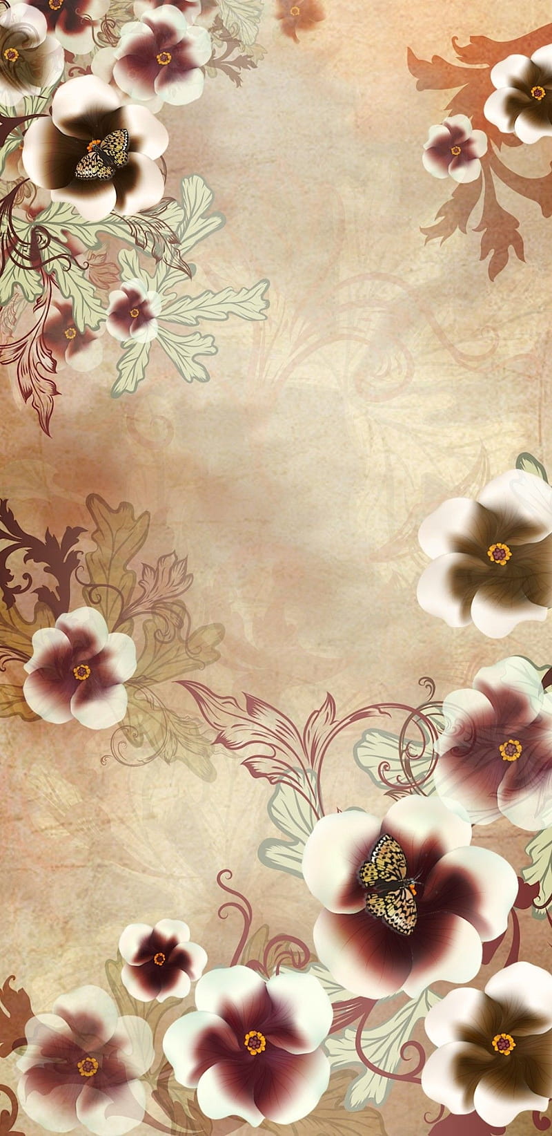 Brown Floral iPhone Wallpapers  Top Free Brown Floral iPhone Backgrounds   WallpaperAccess