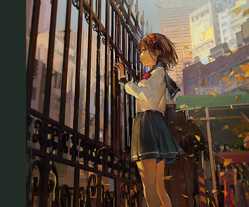 Anime, Girl, School Uniform, HD wallpaper | Peakpx