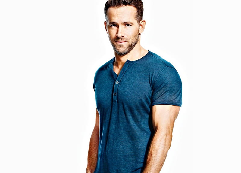 Ryan Reynolds, male, man, white, actor, blue, HD wallpaper