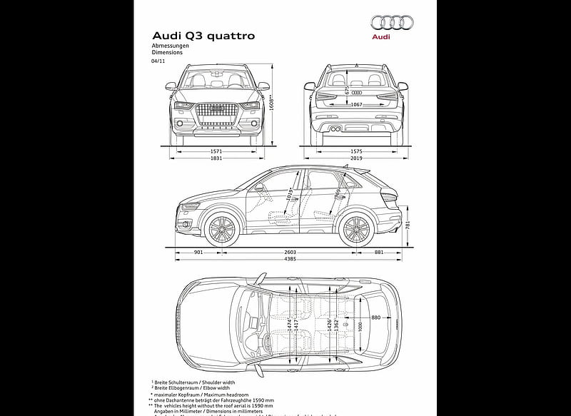 Audi Q3 - Technical Drawing, car, HD wallpaper