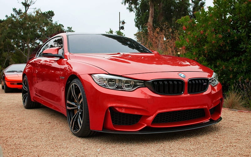 BMW M4, F82, supercars, coupe, red bmw, HD wallpaper
