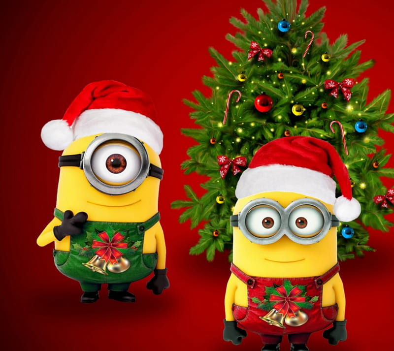 Minions Christmas, christmas tree, merry christmas, xmas, HD wallpaper |  Peakpx
