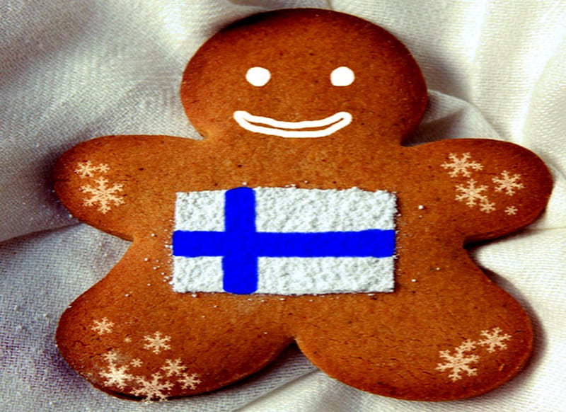 Gingerbread In Finland, Grown, Finland, White, graphy, Blue, Gingerbread, HD wallpaper