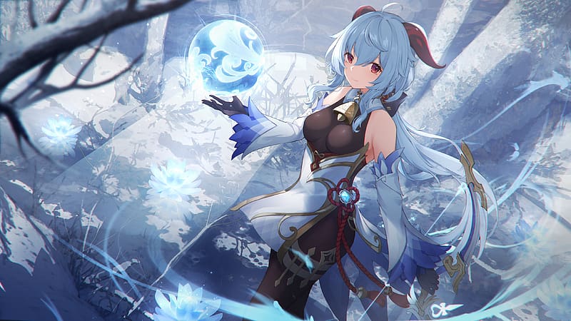 Blue Hair, Video Game, Long Hair, Genshin Impact, Ganyu (Genshin Impact ...