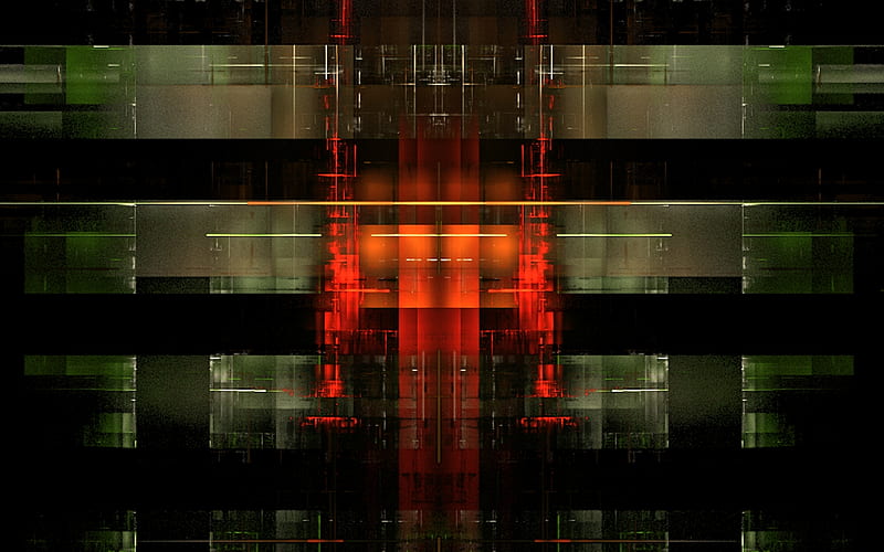 Down to the Red Levels, red, digital art, abstract, fractal, HD wallpaper