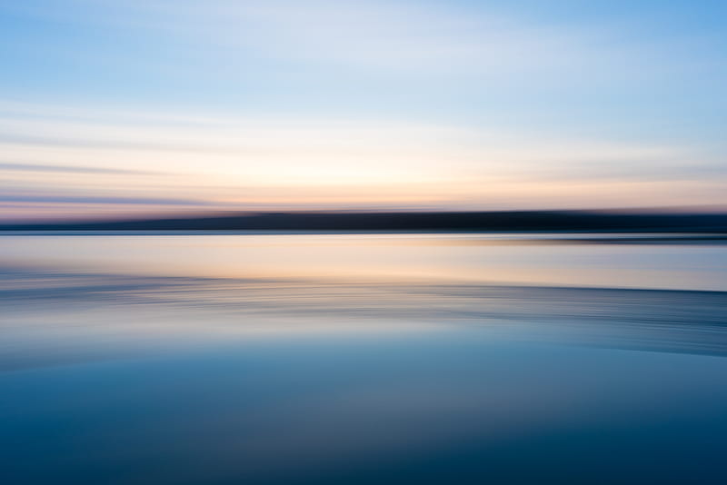 water, sky, horizon, blur, sea, HD wallpaper