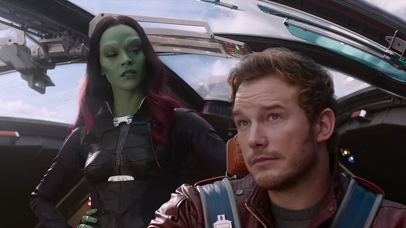 Movie, Guardians Of The Galaxy, Zoe Saldana, Gamora, Chris Pratt, Peter Quill, HD wallpaper