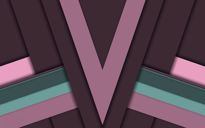material design, geometric background, line abstraction, violet pink abstraction, HD wallpaper