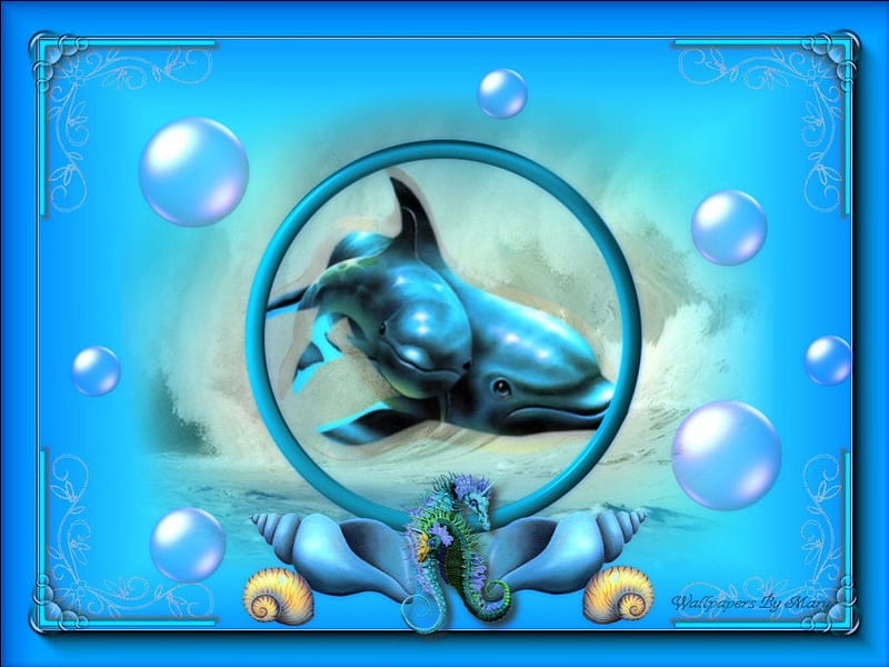 Dolphin Joy, dolphins, fish, ocean, marinelife, animals, HD wallpaper