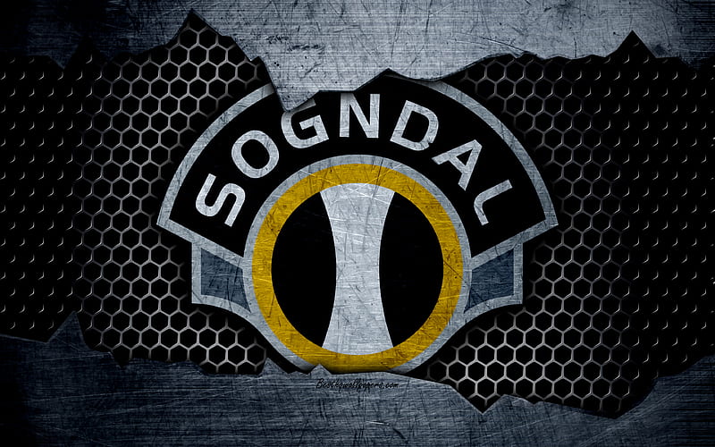 Sogndal logo, Eliteserien, soccer, football club, Norway, grunge, metal texture, Sogndal FC, HD wallpaper