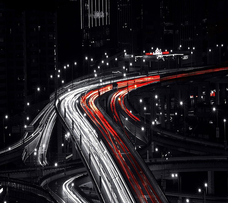 Night Highway, city, colour landscape, nature, new, nice, HD wallpaper